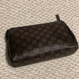Gucci Monogram Zip Pouch Dark Brown